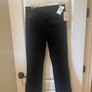 MOTHER Black Velvet Pants Straight-Leg
